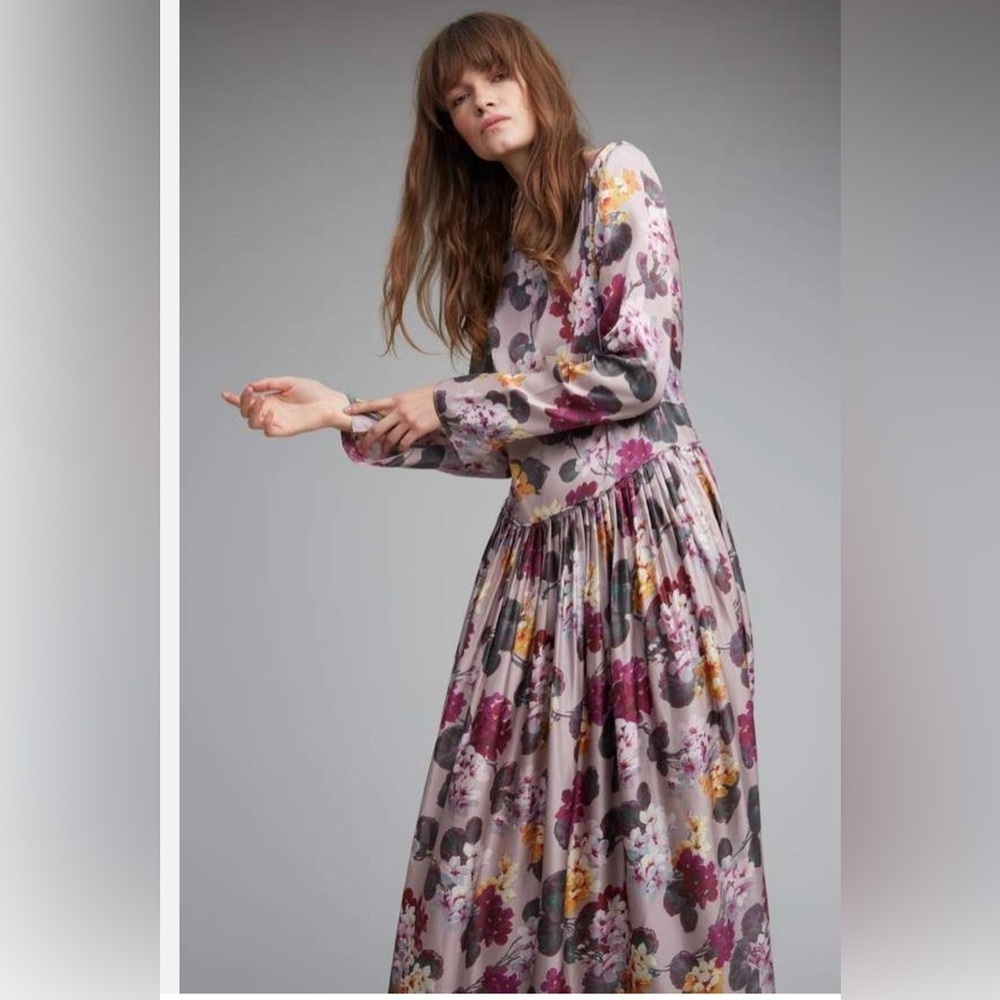 Day Birger et Mikkelsen purple Floral Long Sleeve maxi dress size L